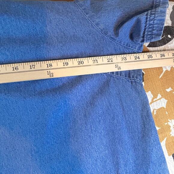 VTG USA Embroidered Stars Patriotic 4th of July Denim Dress Fireworks XL - Picture 8 of 9